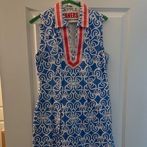 Vineyard Vines Blue and Pink Patterned Dress